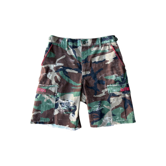 Distressed Camo Shorts